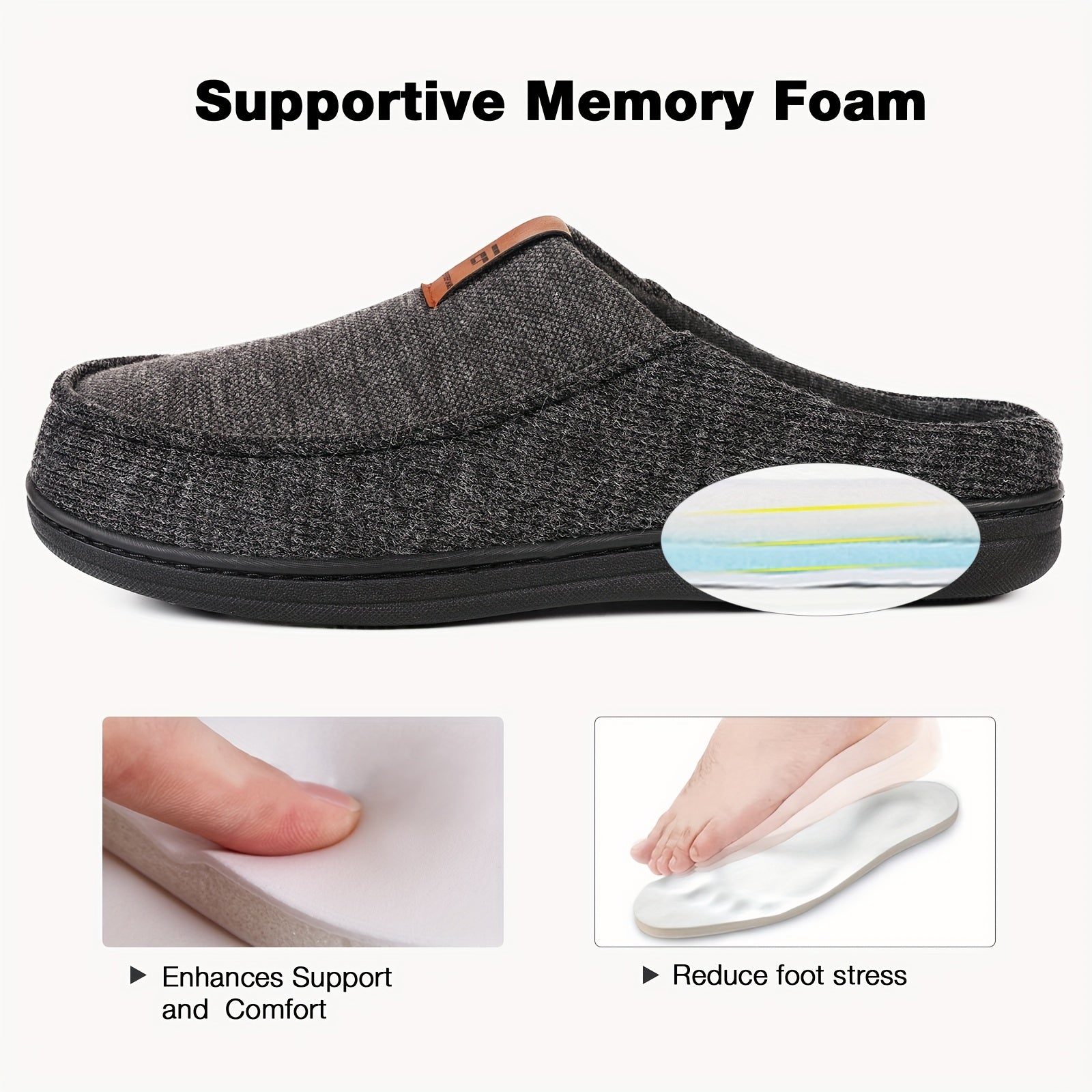 Men's Knitted Mules Lightweight Slip-On Casual Shoes