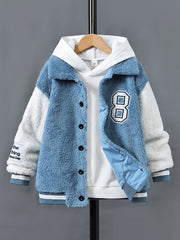 Boys Casual Fleece Zip Up Coat for Fall Winter