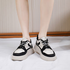Platform Skate Sneakers Casual Lace up PVC Running Shoes Women's