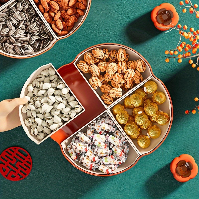 Persimmon Candies Storage Box With Grids Cookies Storage Tray