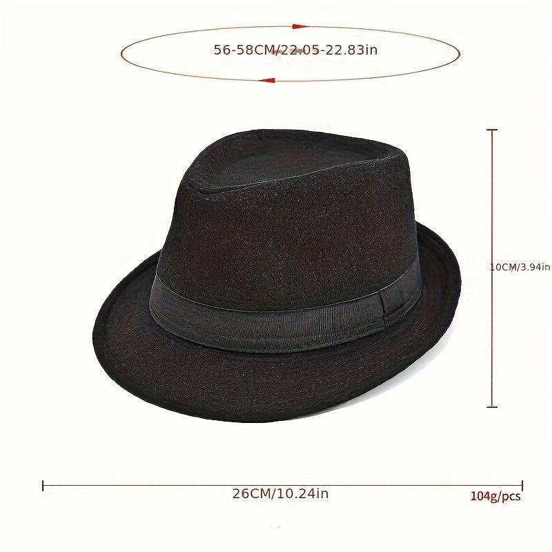 Men's Vintage Jazz Hat Short Brim Fedora Hat