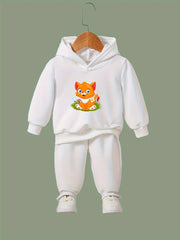 Kitty Print Hoodies Pants Set for Girls Boys Spring Fall Sports Gift