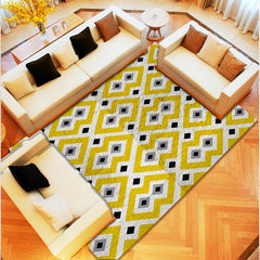 Geometric Loop Velvet Area Rug Soft Living Room Mat