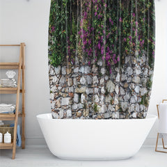 Flower Wall Shower Curtain Waterproof Bathroom Partition