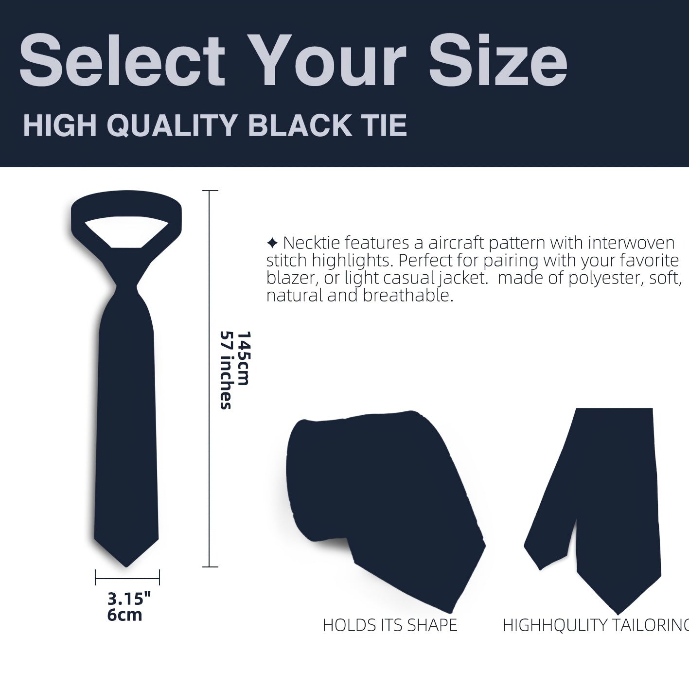 Men's Embroidered Airplane Necktie Tie Neckwear