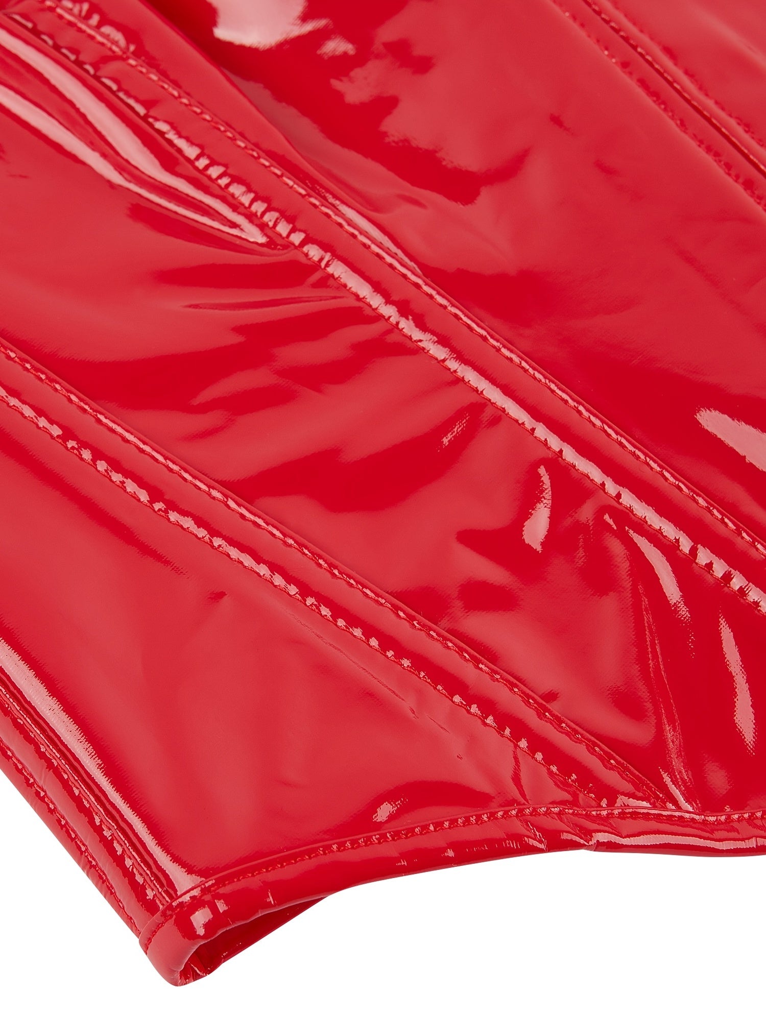 Red Strapless Corset Deep V Lace Up Body Shaper Women's Lingerie
