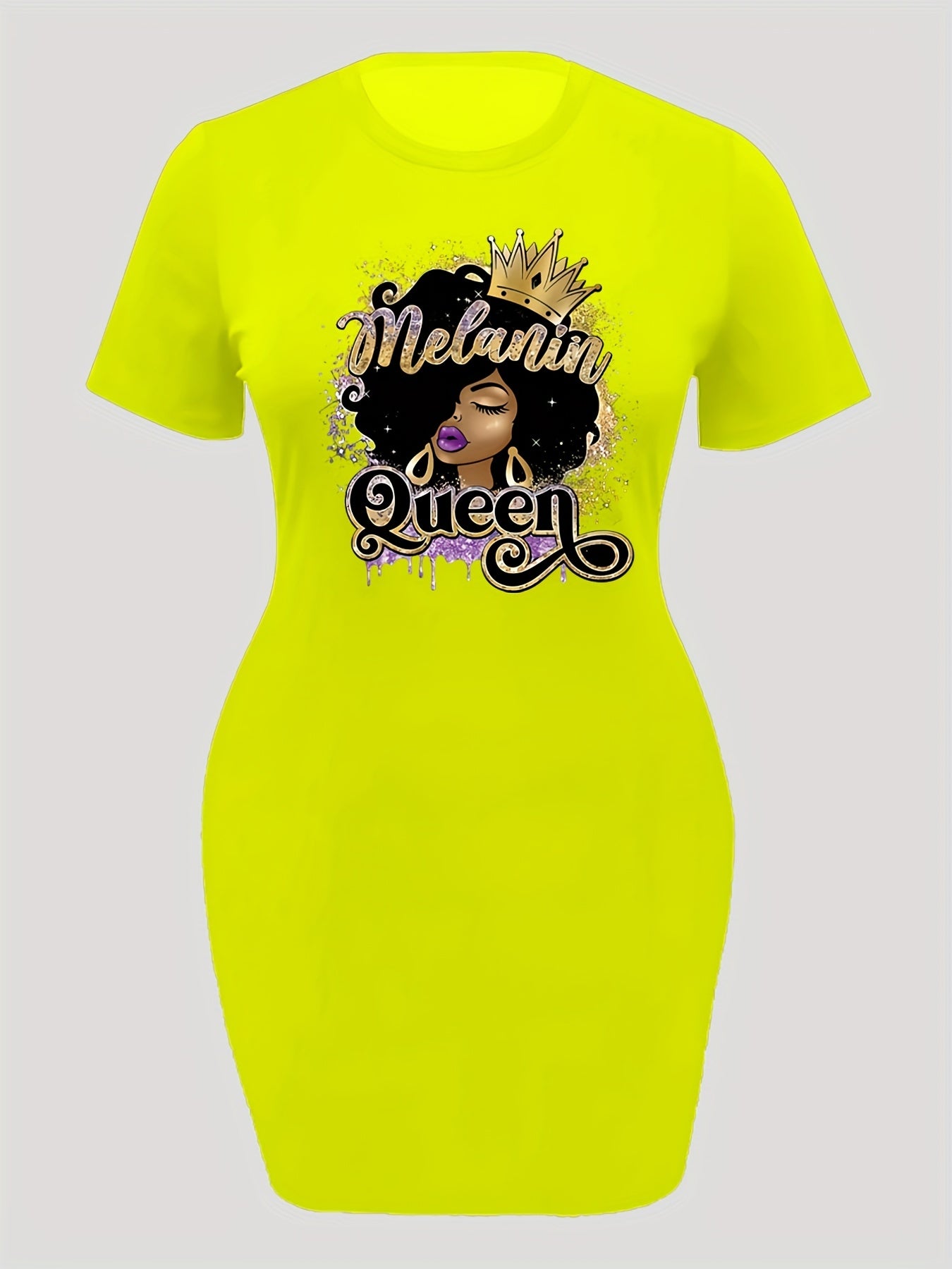 Women's Cartoon Figure Print Short Sleeve Dress