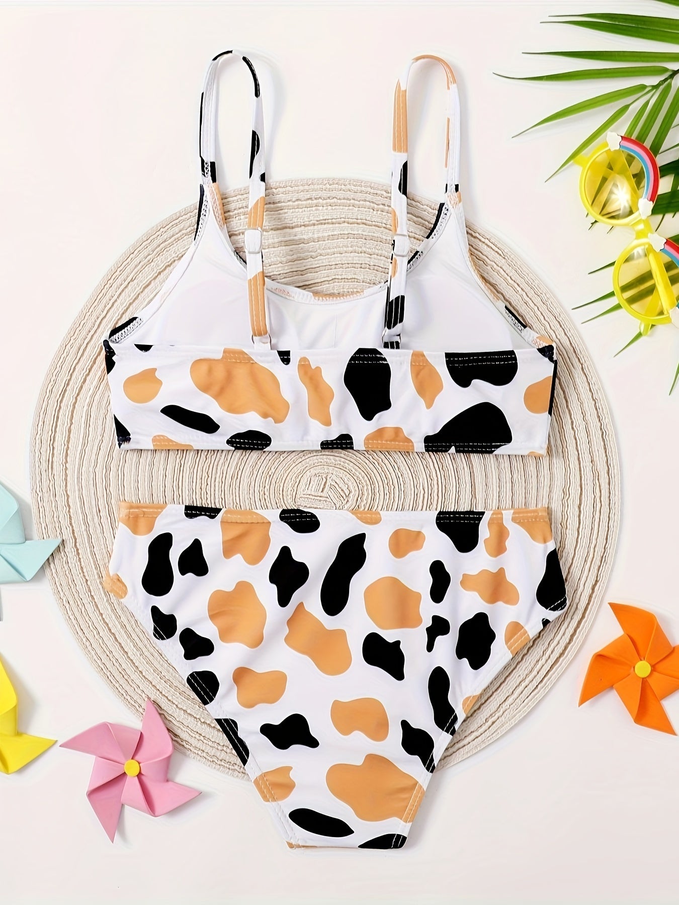 2PCS Leopard Print Swimsuit Sets for Girls