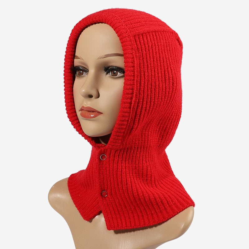 Solid Knitted Cap Unisex Warm Scarf For Men Women