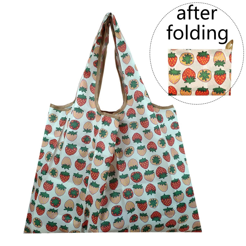 15Pcs Large Nylon Eco Shopping Bag Foldable Grocery Reusable Washable