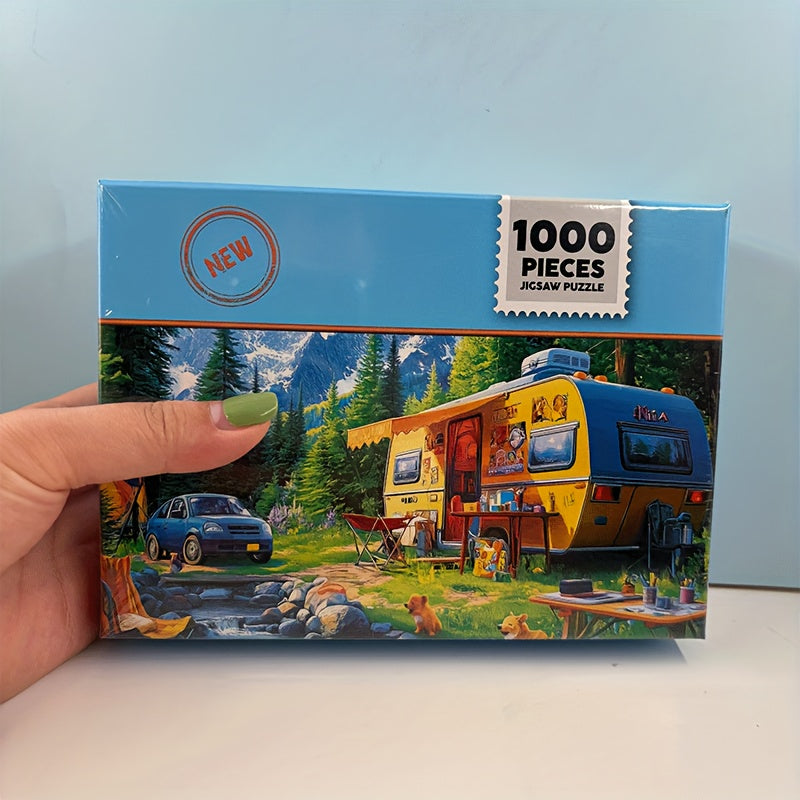 1000pcs Mini Jigsaw Puzzle 38x26cm Portable Paper Puzzle