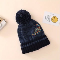 Kids Dinosaur Beanie Hat - Warm Knitted Hat for Boys & Girls