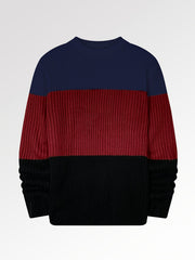 Men's Block Crew Neck Pullover Knit Sweater Top