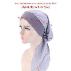 Women Flower Print Turban Cap Hair Wrap Head Scarf Pre Tied Headwear