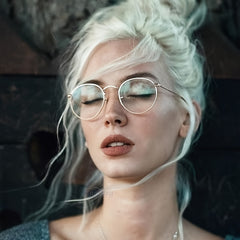 Round Frame Light Blocking Glasses for Women Unisex