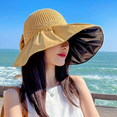 Boho Visor Hat Bowknot Sun Protection Beach Hat