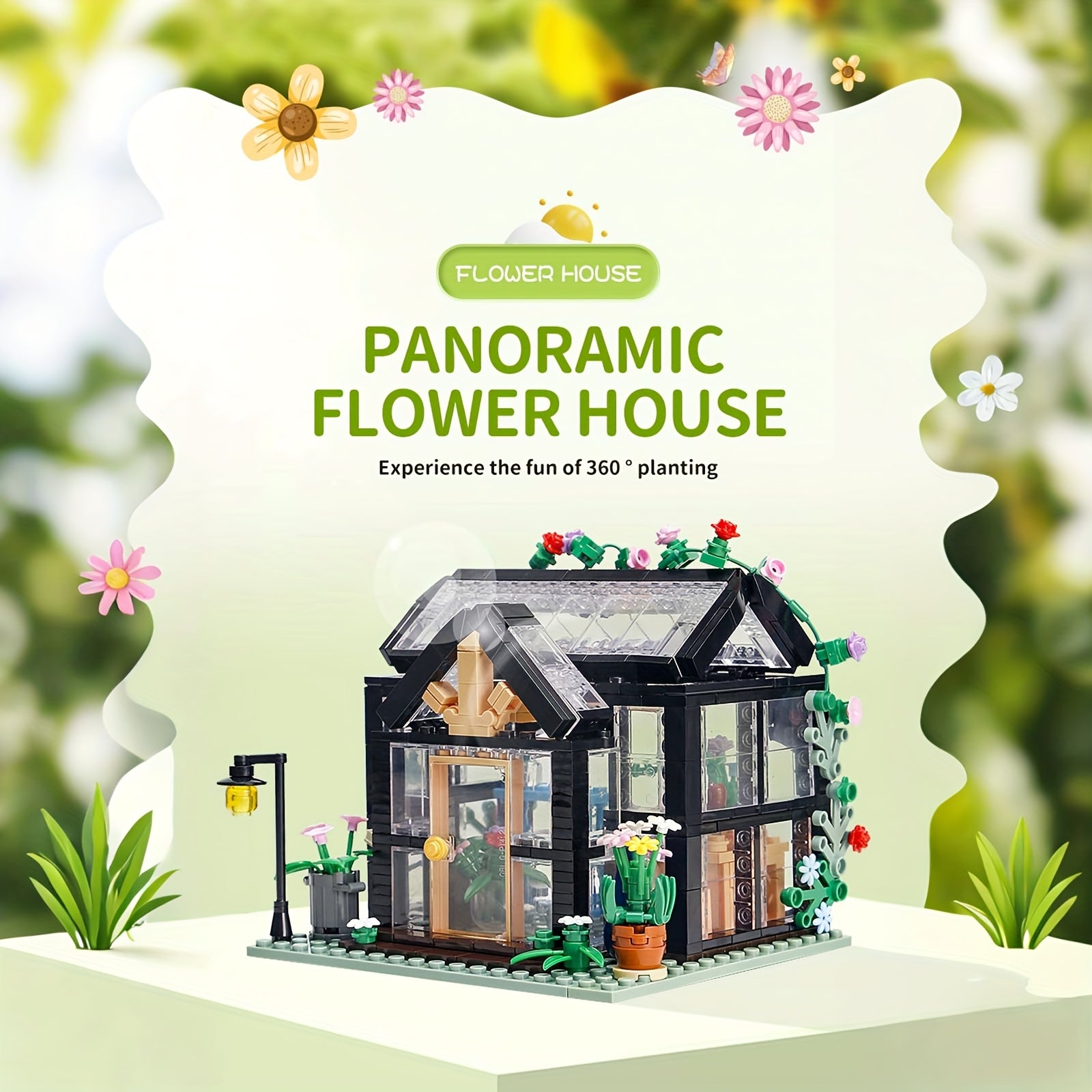 Flower House Building Set Construction Model Kit for Stack Skills Training