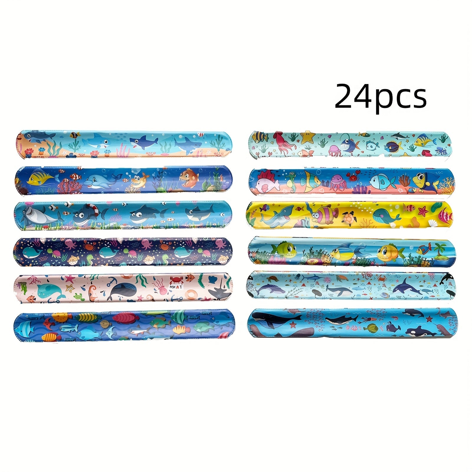 24pcs Ocean Animal Slap Bracelets Marine Life Designs Birthday Party Favors