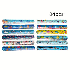 24pcs Ocean Animal Slap Bracelets Marine Life Designs Birthday Party Favors