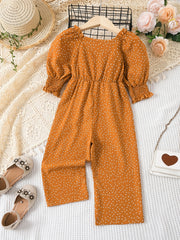 Toddler Girls Polka Dot Graphic Rompers Wide Leg Jumpsuits