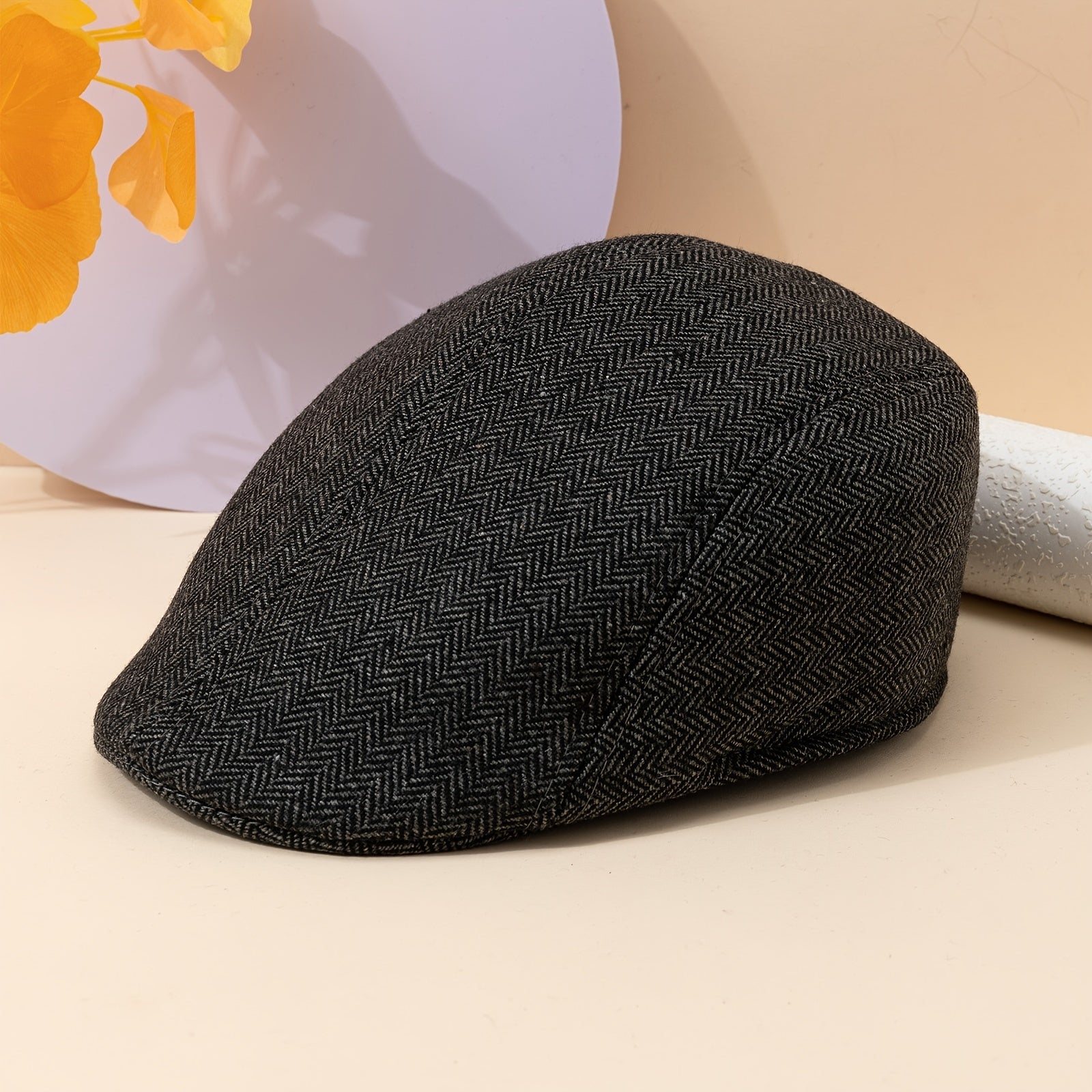 Men's Chevron Wool Newsboy Cap