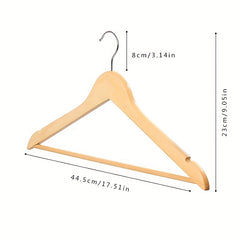 Non-Slip Wooden Clothes Hangers - Solid Wood Hangers for Closet