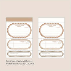 50PCS Retro Shaped Memo Pad Border Small Series Hand Account Paper