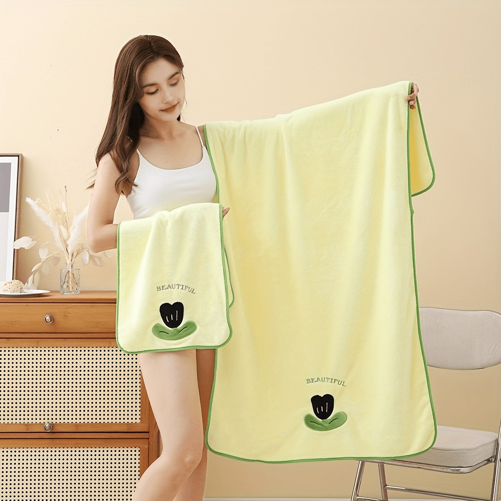 Tulip Pattern Hand Towel Coral Fleece Soft Face Towel