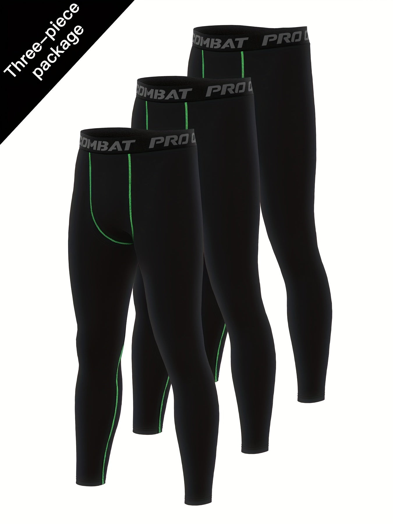 Men's 3pcs Leggings Active Quick Drying Sports Compression Pants