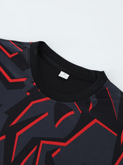 Men's Geometry Print Football Jersey Breathable Club Uniform