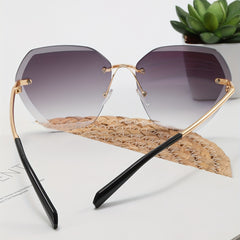 Large Rimless Sunglasses Gradient Glasses UV400