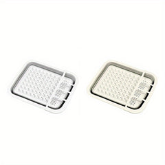 Folding Telescopic Draining Dish Rack Plastic Tableware Storage Box