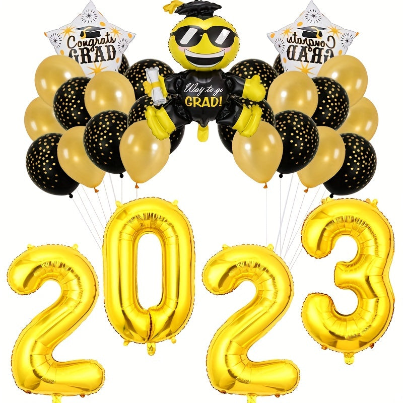 Preschool Graduation Hat Balloon Set for Silvery Graduation Decoration