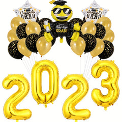 Preschool Graduation Hat Balloon Set for Silvery Graduation Decoration