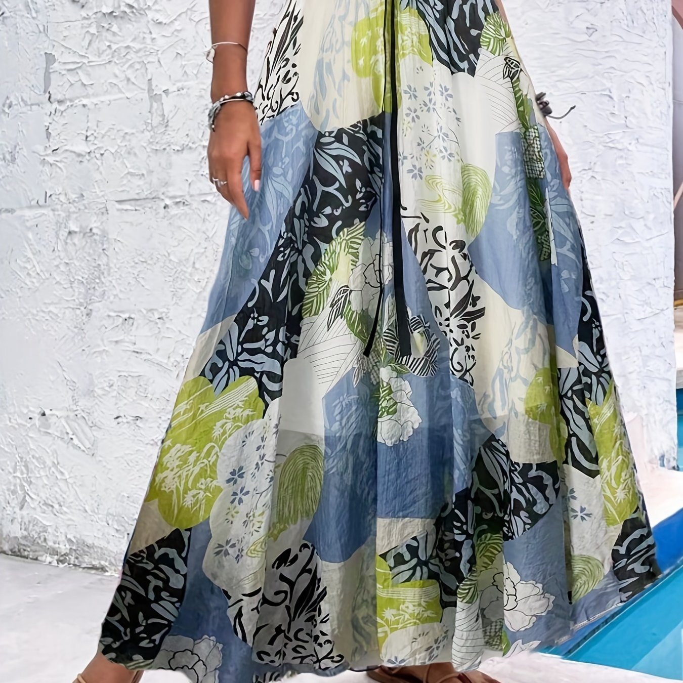Floral Print High Waist Boho Maxi Skirt Women's Clothing