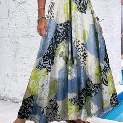 Floral Print High Waist Boho Maxi Skirt Women's Clothing