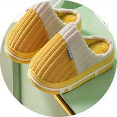 Women's Plush Lined Slippers Comfortable Closed Toe Slip On Shoes