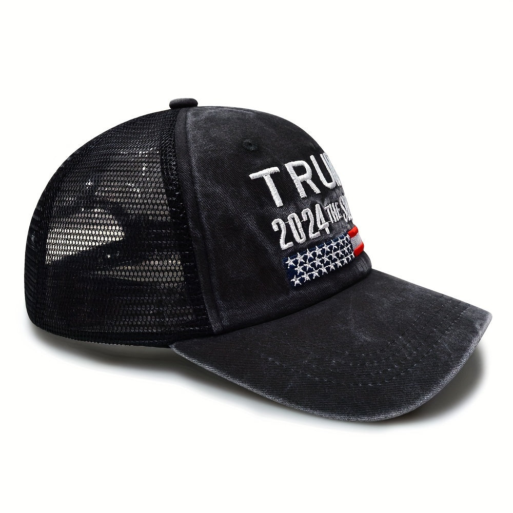 Distressed Trucker Hat Vintage Embroidery Baseball Cap