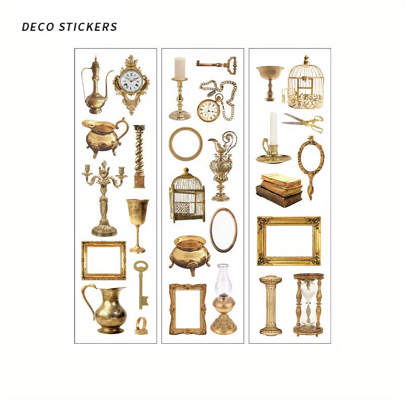 6pcs Vintage Stickers for DIY Art Supplies