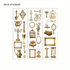 6pcs Vintage Stickers for DIY Art Supplies