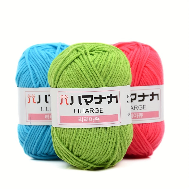 4pcs Soft Milk Cotton Knitting Yarn Anti Pilling 4ply Cotton Yarn for Crochet