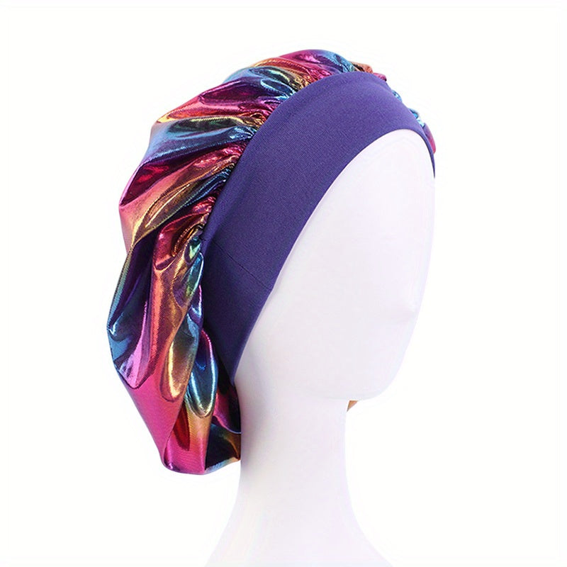 Laser Elastic Hair Bonnet Candy Y2K Sleeping Night Cap