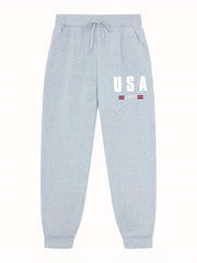 Pattern Print Men's Pants Drawstring Active Stretch Trousers