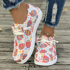 Colorful Pattern Flat Skate Shoes Non Slip Sneakers Lightweight