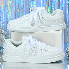 Flat Lace Up Skate Shoes Wear Resistance Sneakers