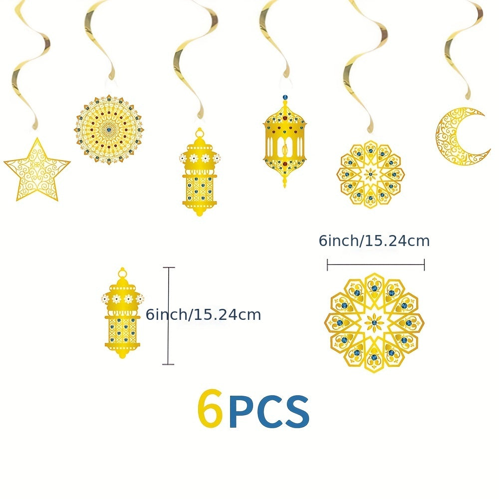 Golden Moon Star Hanging Ornament for Holiday Party Decoration