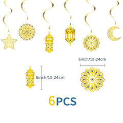 Golden Moon Star Hanging Ornament for Holiday Party Decoration