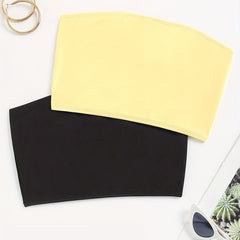 2pcs Strapless Tube Tops Sexy Slim Fit Women's Lingerie