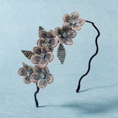 Retro Flower Head Hoop Wide Brim Headband
