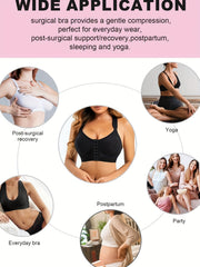 Front Opening Sports Bra Wirefree Stretch Yoga Fitness Bra